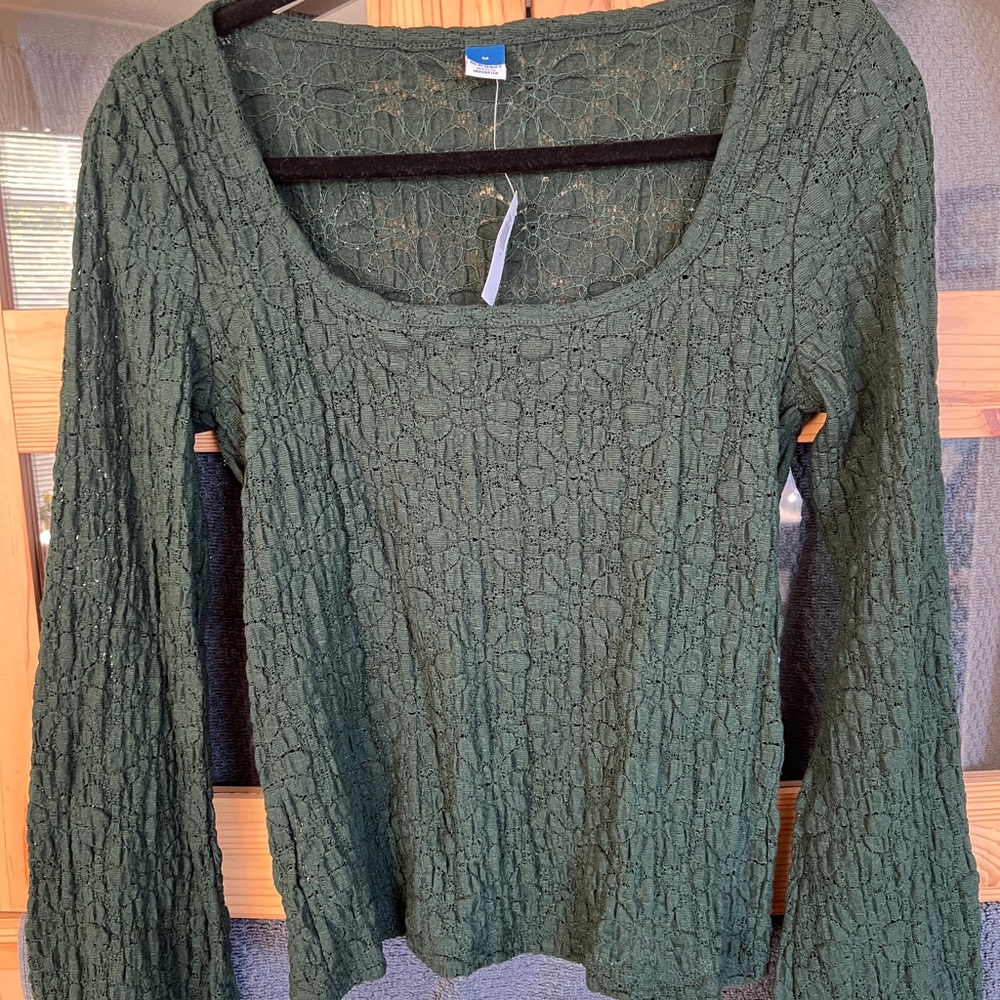 Old Navy Green Lace Blouse